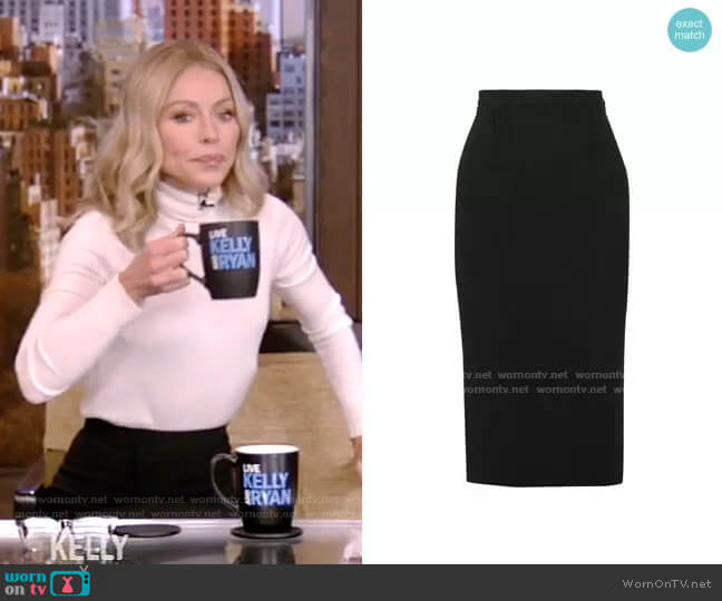 Roland Mouret Arreton Fitted Pencil Skirt worn by Kelly Ripa on Live with Kelly and Mark