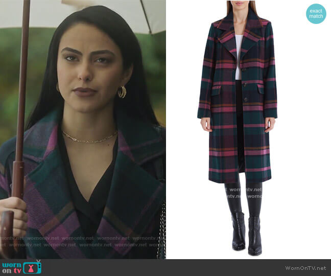 Avec Les Filles Plaid Walker Coat worn by Veronica Lodge (Camila Mendes) on Riverdale