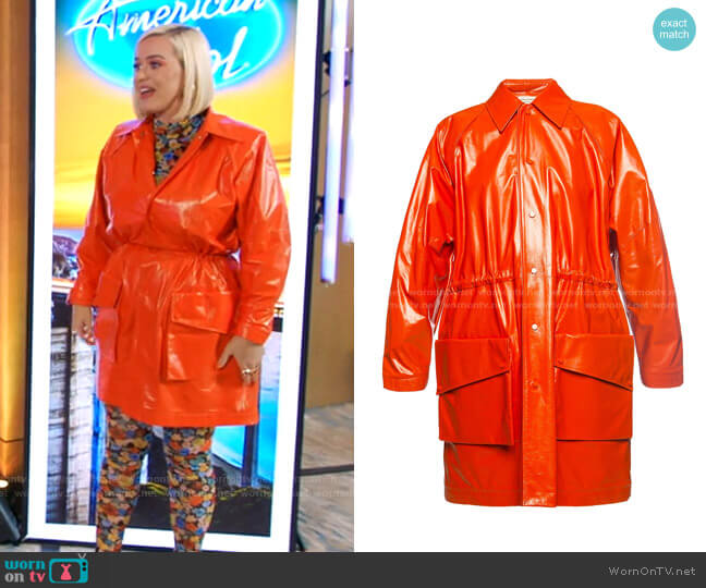 Bottega Veneta Leather coat worn by Katy Perry on American Idol