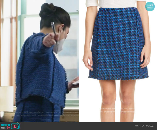 BOSS Vomanda Tweed Suit Skirt worn by Sherri Kansky (Ruthie Ann Miles) on All Rise