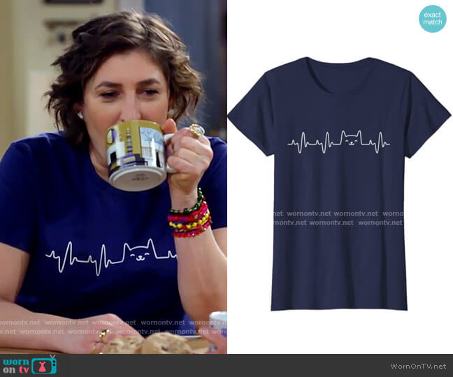 Cat Store Cat Heartbeat Shirt worn by Kat Silver (Mayim Bialik) on Call Me Kat