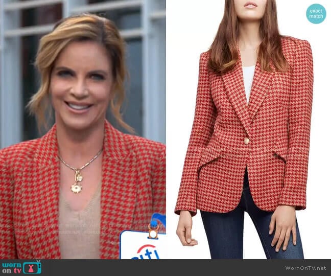 L'Agence Chamberlain Houndstooth Blazer worn by Natalie Morales on Today