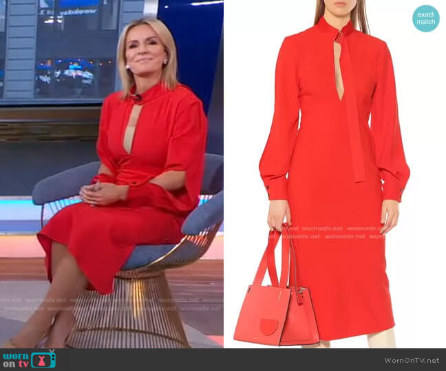 Victoria Beckham Crepe Midi Dress worn by Dr. Jennifer Ashton on Good Morning America
