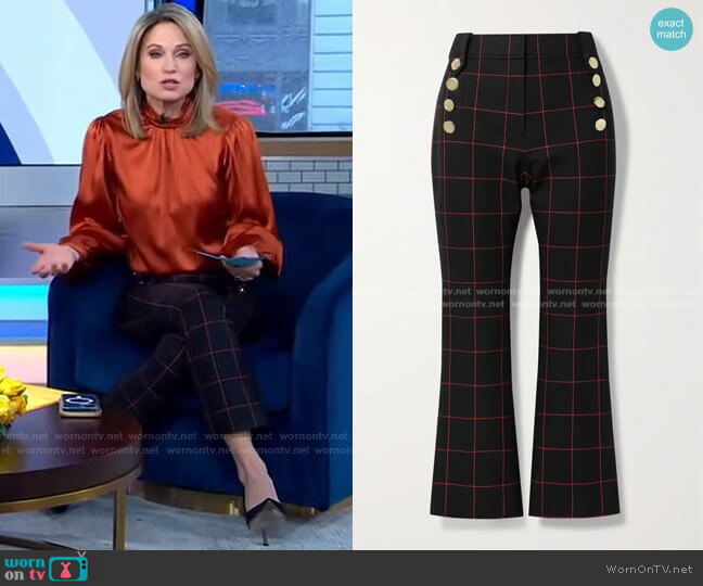 Derek Lam 10 Crosby Robertson cropped Pants worn by Amy Robach on Good Morning America