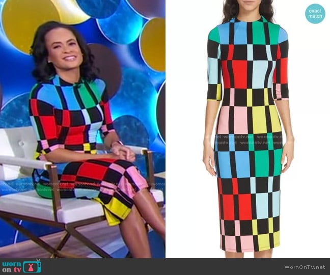 Alice + Olivia Delora Dress worn by Linsey Davis on Good Morning America