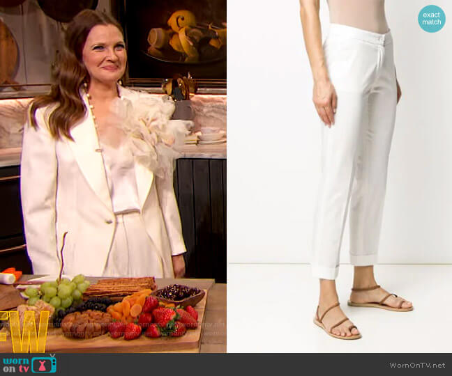Etro Cropped Turned up Trousers worn by Drew Barrymore on The Drew Barrymore Show
