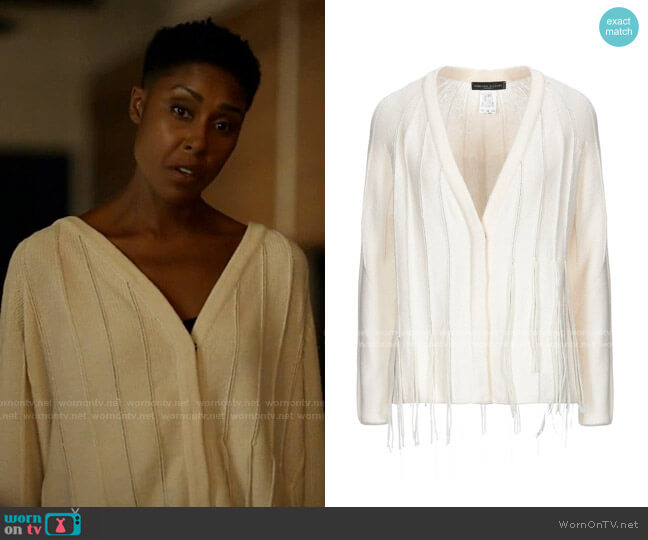 Fabiana Filippi Fringed Cashmere Cardigan worn by Lynn Stewart (Christine Adams) on Black Lightning