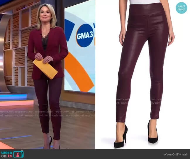 Level 99 Faux Leather Pants worn by Amy Robach on Good Morning America