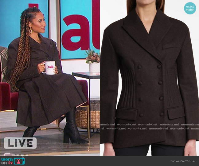 Fendi Wool and Cashmere Flannel Blazer worn by Elaine Welteroth on The Talk