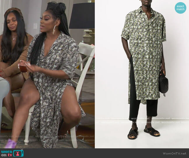 Fendi Super Oversized Logo Shirt worn by Porsha Williams on The Real Housewives of Atlanta