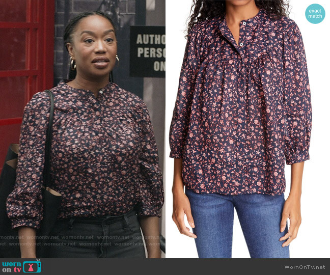 Frame Anita Button Down Top worn by Michelle (Maya Lynne Robinson) on The Unicorn