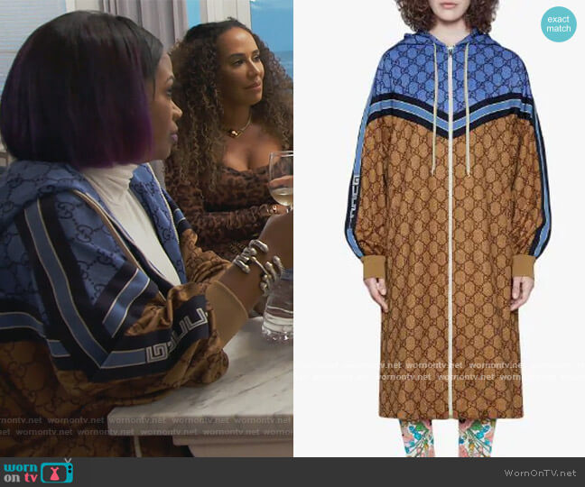 Gucci GG technical jersey jacket worn by Kandi Burruss on The Real Housewives of Atlanta