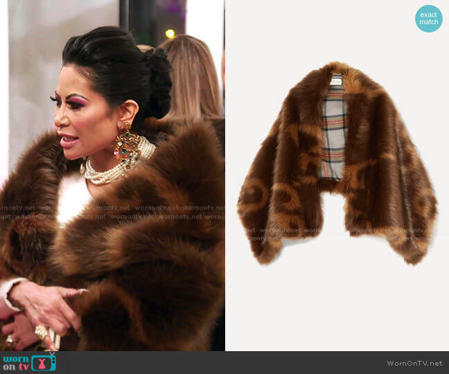 Gucci Faux Fur Stole worn by Jen Shah on The Real Housewives of Salt Lake City