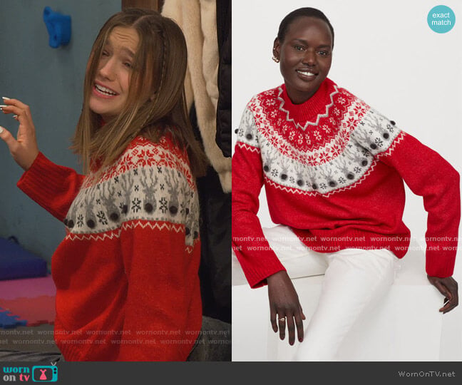 H&M Jacquard-knit Sweater worn by Presley (Jayden Bartels) on Side Hustle