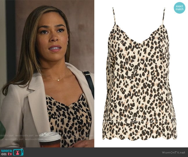Halogen Scallop Detail Camisole worn by Emily Lopez (Jessica Camacho) on All Rise