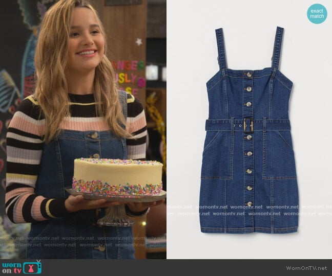 H&M Denim Overall Dress worn by Lex (Jules LeBlanc) on Side Hustle