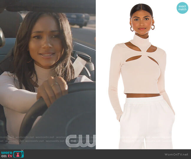 h:ours Alyson Cut Out Top worn by Layla Keating (Greta Onieogou) on All American