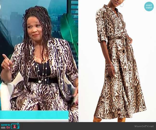 INC International Concepts Animal-Print Shirtdress worn by Kym Whitley on E! News