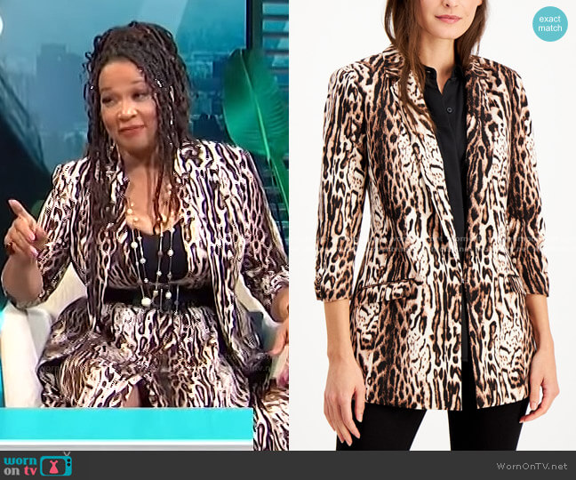 INC International Concepts Animal-Print Jacket worn by Kym Whitley on E! News