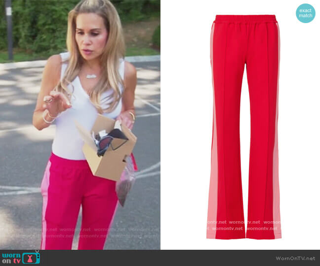 St Roche Indira Wide Leg Track Pants worn by Jackie Goldschneider on The Real Housewives of New Jersey