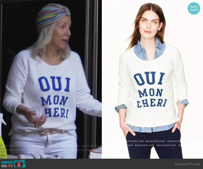 J. Crew Oui Mon Cheri Sweatshirt worn by Margaret Josephs on The Real Housewives of New Jersey
