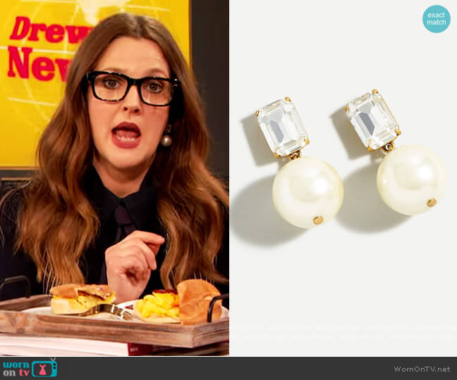 Earrings Pearl Drop Earrings worn by Drew Barrymore on The Drew Barrymore Show