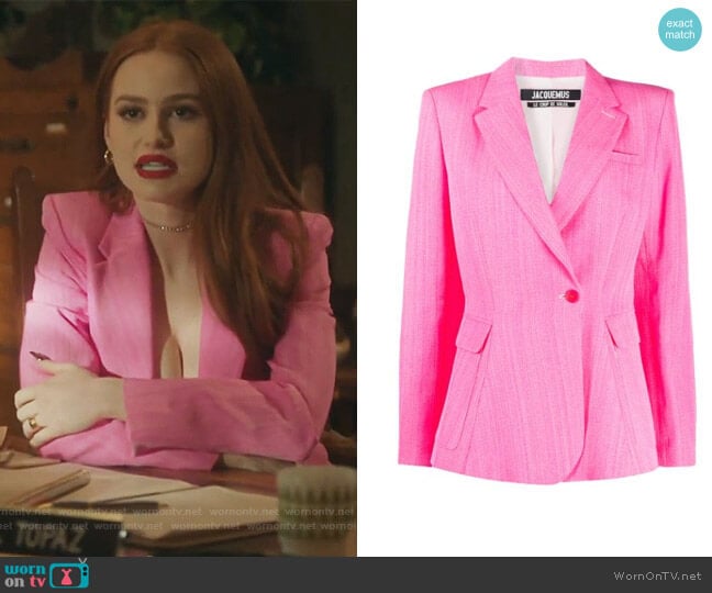 Jacquemus La Veste Qui Vole blazer worn by Cheryl Blossom (Madelaine Petsch) on Riverdale