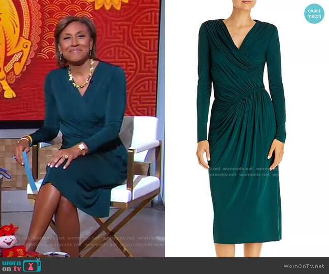 Jason Wu Collection Ruched Midi Dress worn by Robin Roberts on Good Morning America