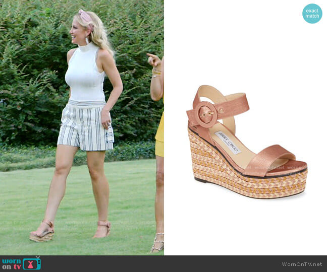 Jimmy Choo Platform Wedge Sandals worn by Stephanie Hollman on The Real Housewives of Dallas