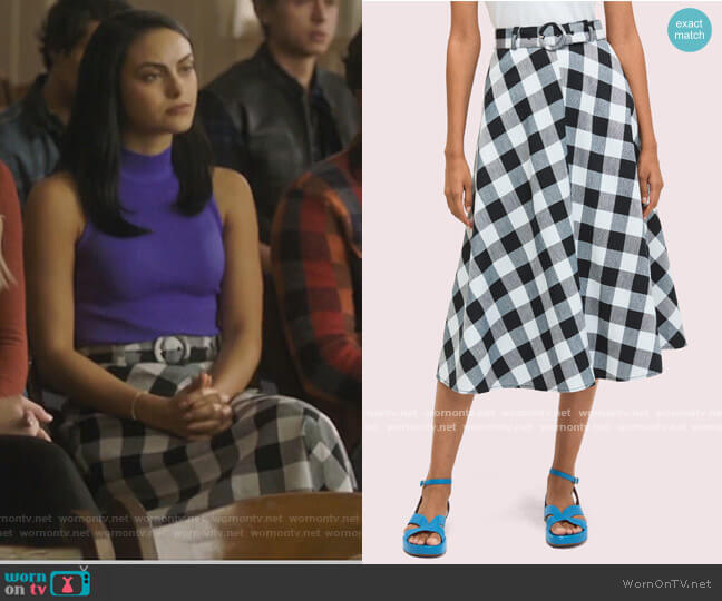 Kate Spade Gingham Skirt worn by Veronica Lodge (Camila Mendes) on Riverdale