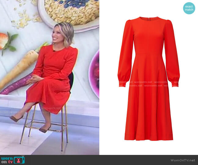 Tory Bruch Pleated Stretch-Crepe Dress worn by Dylan Dreyer on Today