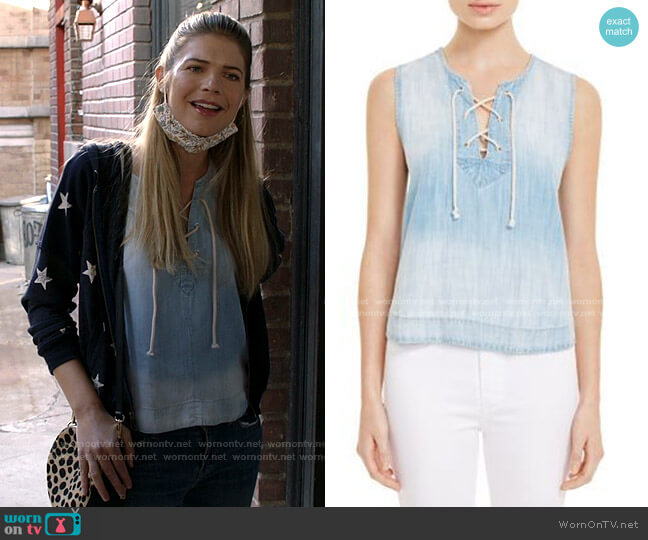 Bella Dahl Lace-up chambray tank worn by Tami Tamietti (Kate Miner) on Shameless