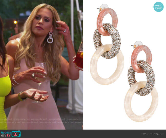 Lele Sadoughi Enchanted Hoop Earring worn by Jackie Goldschneider on The Real Housewives of New Jersey