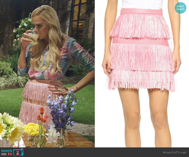 MSGM Fringe Skirt worn by Kameron Westcott on The Real Housewives of Dallas
