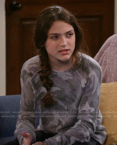 Maddie’s camo sweater on B Positive