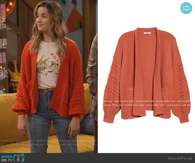 Madewell Bobble Cardigan Sweater worn by Lex (Jules LeBlanc) on Side Hustle