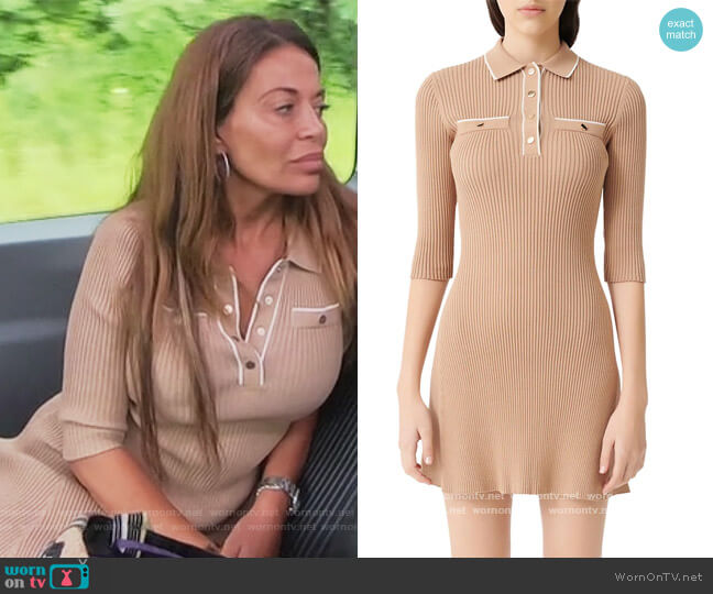 Maje Relly Rib-Knit Short Dress worn by Dolores Catania on The Real Housewives of New Jersey