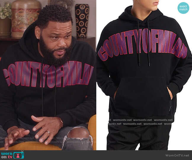 Marcelo Burlon County Of Milan Hoodie worn by Andre Johnson (Anthony Anderson) on Black-ish