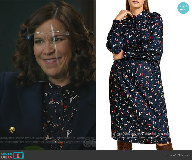 Marina Rinaldi Dimora Printed Shirtdress worn by Sara Castillo (Lindsay Mendez) on All Rise