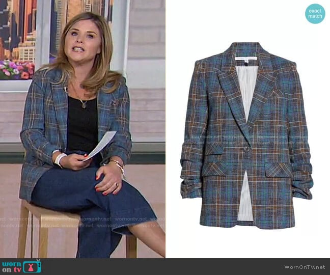 Veronica Beard Martel Plaid Dickey Jacket worn by Jenna Bush Hager on Today