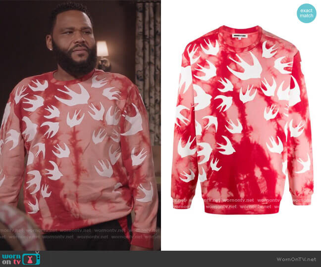 Alexander McQueen Long Sleeve Tie-dye Sweater worn by Andre Johnson (Anthony Anderson) on Black-ish