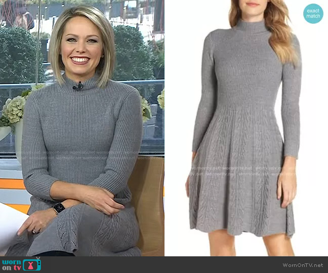 Eliza J Mock Neck Fit & Flare Sweater Dress worn by Dylan Dreyer on Today