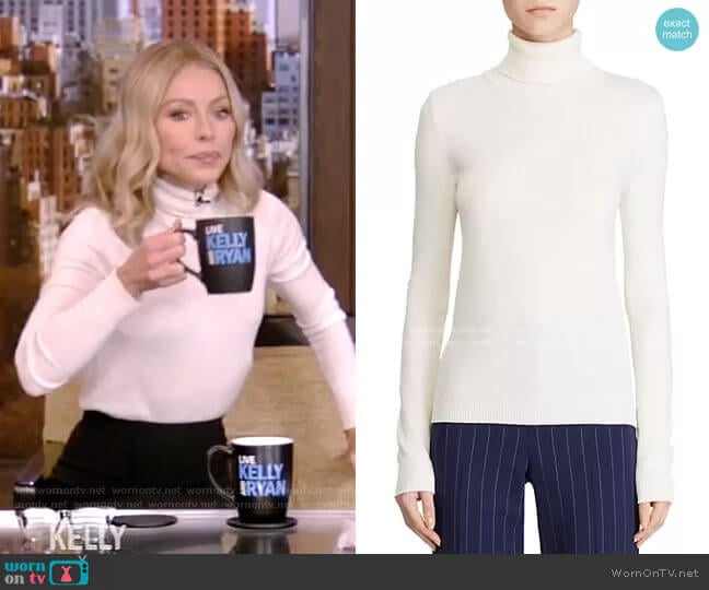 Ralph Lauren Mulberry Silk Turtleneck worn by Kelly Ripa on Live with Kelly and Mark