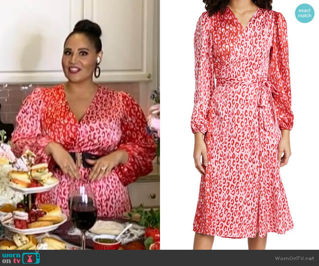 Never Fully Dressed Leopard Wrap Dress worn by Alejandra Ramos on Today