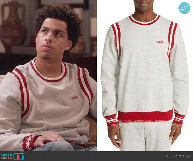 Ovadia Varsity Sweatshirt worn by Andre Johnson Jr (Marcus Scribner) on Black-ish