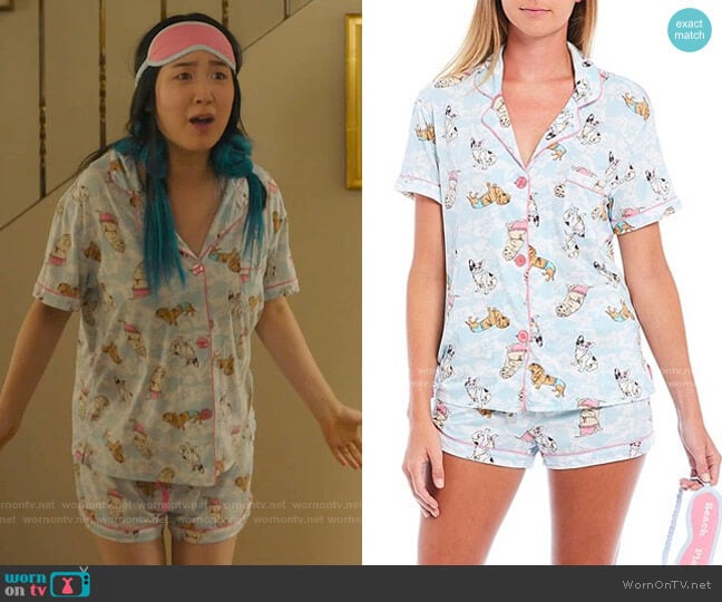 PJ Salvage Beach Dog Printed Top & Shorts Pajama Set