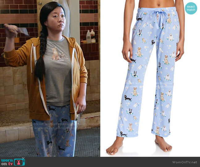 PJ Salvage Dog-Print PJ Pants worn by Alice Kwan (Sherry Cola) on Good Trouble