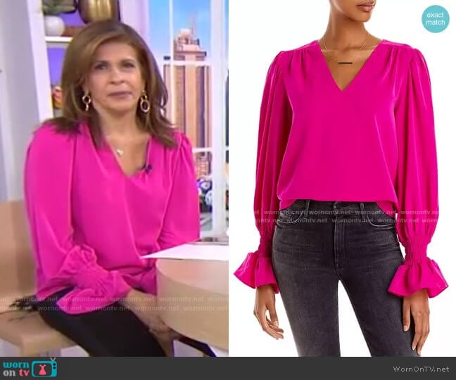 Aqua Puff Sleeve Top worn by Hoda Kotb on Today