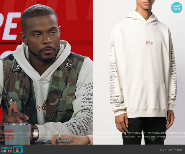 RtA Logo Print Hoodie worn by Aaron Jackson (Trevor Jackson) on Grown-ish