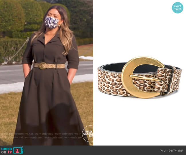 Saint Laurent Leopard Print Belt worn by Kelly Clarkson on The Kelly Clarkson Show